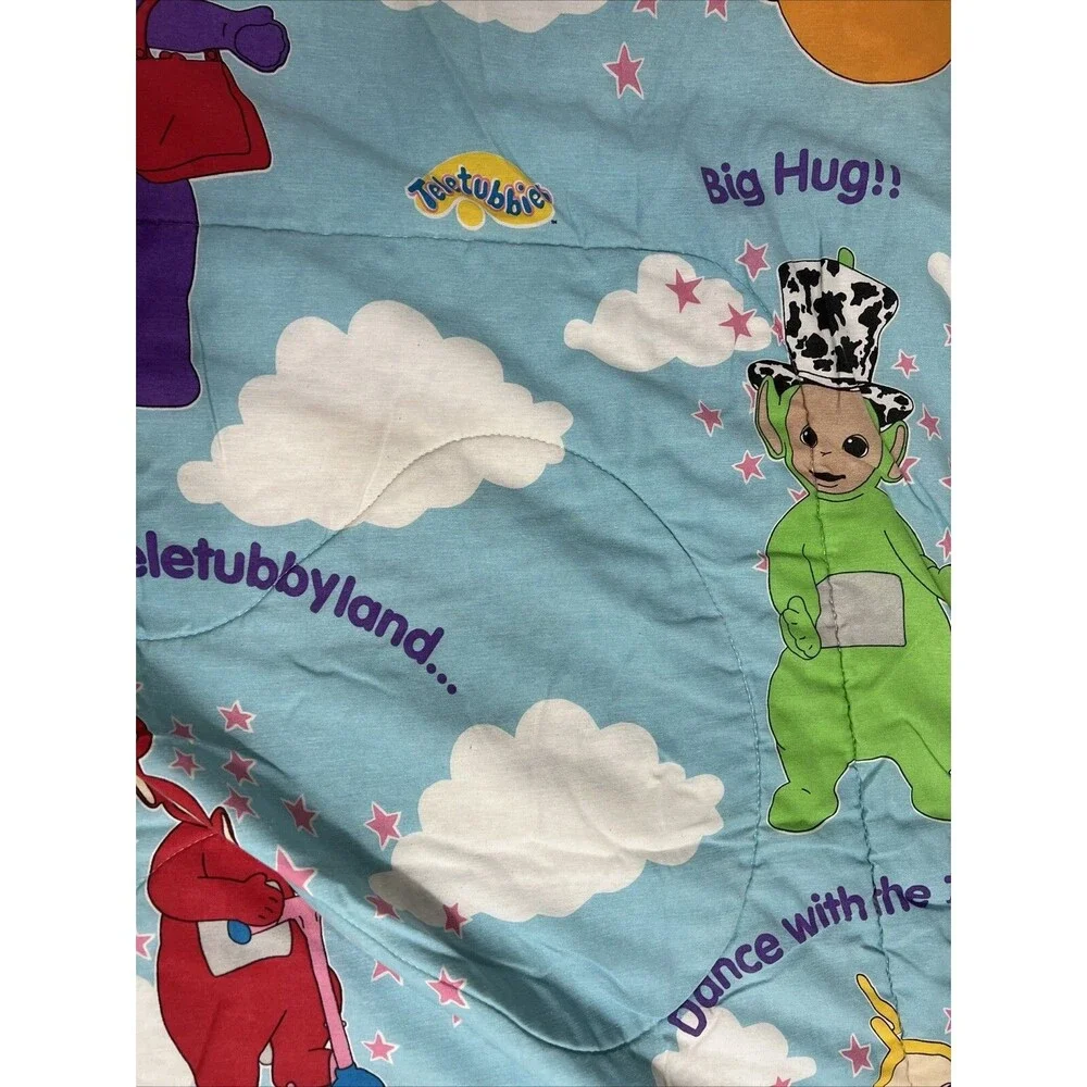 Vintage Teletubbies Twin Comforter Bedding 2-sided READ Tinky Winky Dipsy